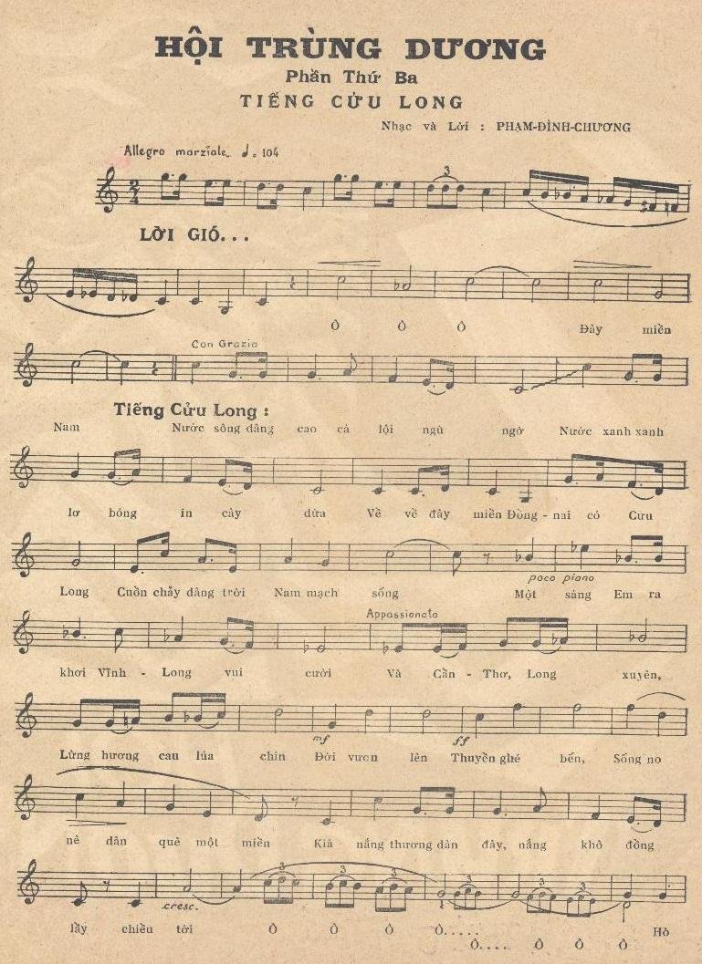 Sheet nhạc Hội Trùng Dương - Tiếng Cửu Long